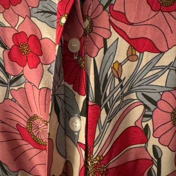 Natural Life Rebecca Midi Dress Vintage Floral Psychedelic Poppy Buttons NWT S - Picture 9 of 12